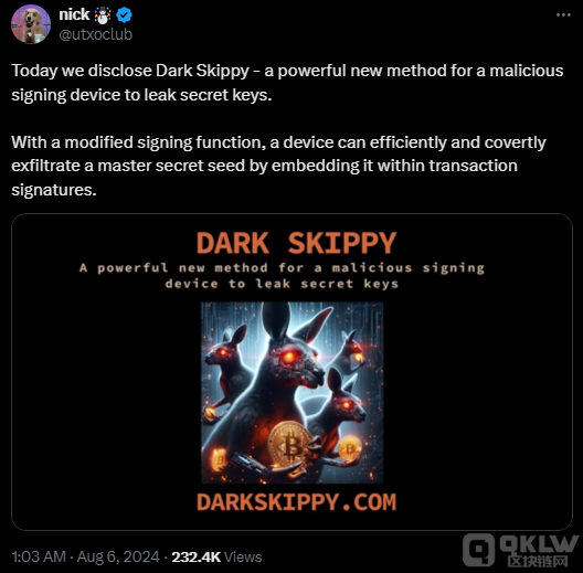 新發(fā)現(xiàn)的“Dark Skippy”漏洞可能危及Bitcoin硬&nbsp;圖片