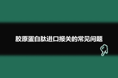 膠原蛋白肽進口報關的常見問題有這些